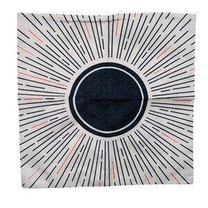 Abstract Modern Pillow Sham Black Cream Zip 17”x17” Geometric Secret Spell Decor